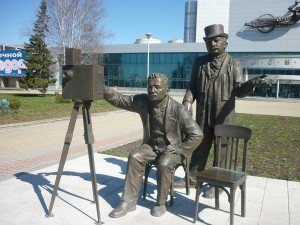 a monument of Lumiere Brothers@Yekaterinburg, Russia